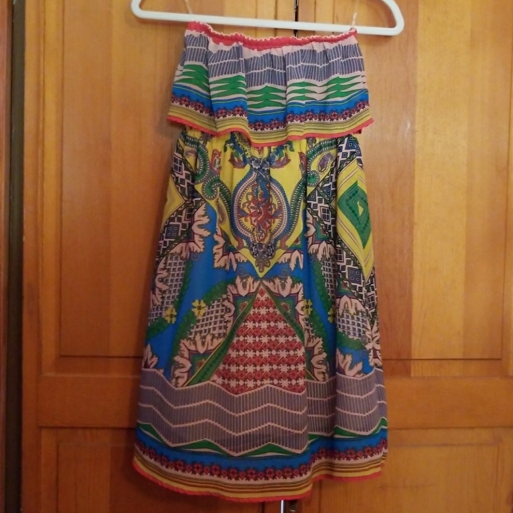 Strapless colorful dress